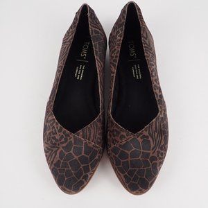 Toms Jutti Womens Flats Shoes Size 6 Brown Animal print